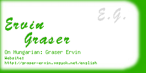 ervin graser business card
